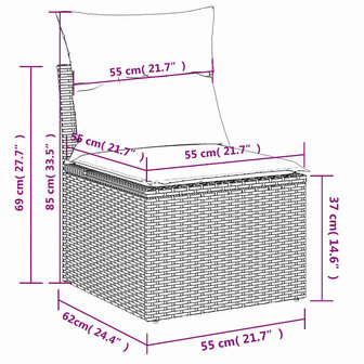 2-delige Loungeset met kussens poly rattan acacia bruin 7