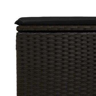 2-delige Loungeset met kussens poly rattan acacia zwart 5