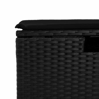 2-delige Loungeset met kussens poly rattan acacia zwart 6