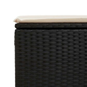 2-delige Loungeset met kussens poly rattan acacia zwart 5