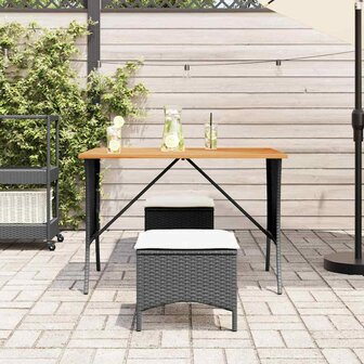3-delige Tuinset met kussens poly rattan zwart 3