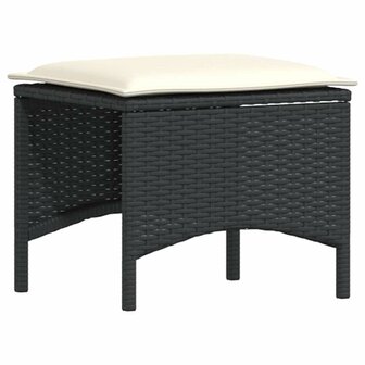 3-delige Tuinset met kussens poly rattan zwart 6