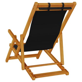 Strandstoel inklapbaar met armleuningen acaciahout en textileen 7