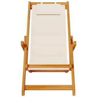 Strandstoel inklapbaar met armleuningen acaciahout en textileen 5