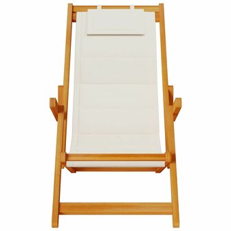 Strandstoel inklapbaar met armleuningen acaciahout en textileen 5