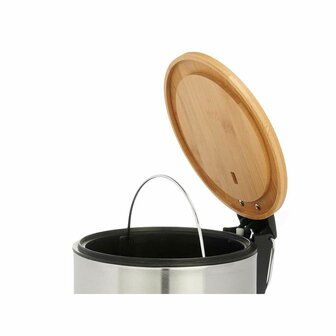 Pedaalemmer Berilo B0353S-3L Bruin Zilverkleurig Bamboe Roestvrij staal 3 L (6 Stuks) 4