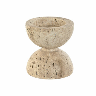Kaarshouder Home ESPRIT Beige Magnesium 12 x 12 x 12,7 cm 1