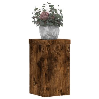 Plantenstandaards 2 st 10x10x18 cm bewerkt hout gerookt eiken 3