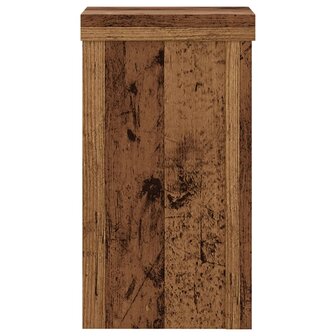 Plantenstandaards 2 st 10x10x18 cm bewerkt hout oud houtkleurig 6