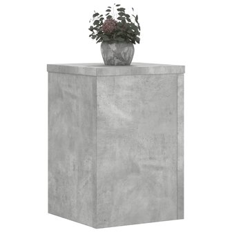 Plantenstandaards 2 st 25x25x35 cm bewerkt hout betongrijs 3