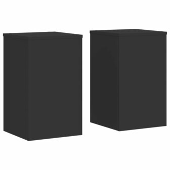 Plantenstandaards 2 st 30x30x50 cm bewerkt hout zwart 2