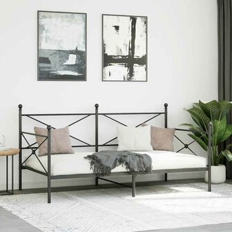 Slaapbank zonder matras 107x203 cm staal zwart 3