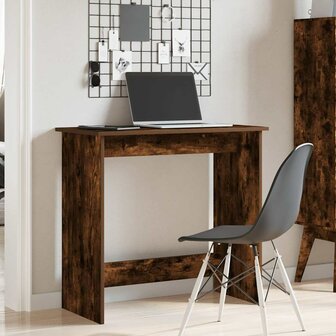 Bureau 80x40x75 cm bewerkt hout gerookt eikenkleurig 3