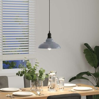 Hanglamp in hoogte verstelbaar E27 &Oslash;31 cm metaal glanzend grijs 4