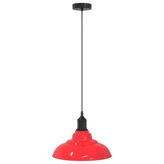 Hanglamp in hoogte verstelbaar E27 &Oslash;31 cm metaal glanzend rood 2