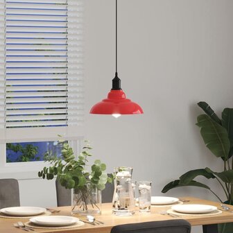 Hanglamp in hoogte verstelbaar E27 &Oslash;31 cm metaal glanzend rood 4