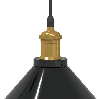 Hanglamp in hoogte verstelbaar E27 &Oslash;22 cm metaal glanzend zwart 8