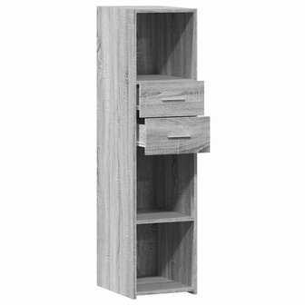 Hoge kast 30x42,5x124 cm bewerkt hout grijs sonoma eikenkleur 7