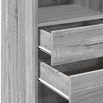 Hoge kast 30x42,5x124 cm bewerkt hout grijs sonoma eikenkleur 8