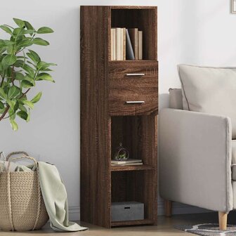 Hoge kast 30x42,5x124 cm bewerkt hout bruin eikenkleurig 1