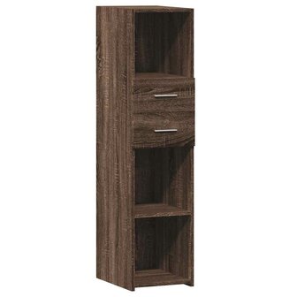 Hoge kast 30x42,5x124 cm bewerkt hout bruin eikenkleurig 2