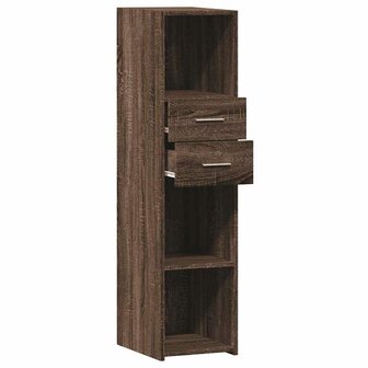 Hoge kast 30x42,5x124 cm bewerkt hout bruin eikenkleurig 7