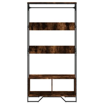 Kledingkast 90x50x180 cm bewerkt hout gerookt eikenkleurig 4