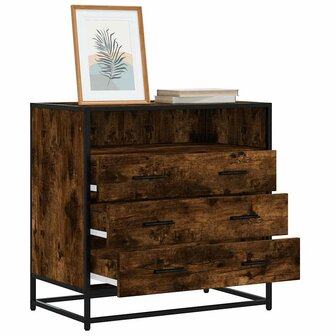 Ladekast 70x41x70 cm bewerkt hout gerookt eikenkleurig 1