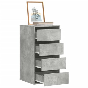 Ladekast 40x41x76 cm bewerkt hout betongrijs 1