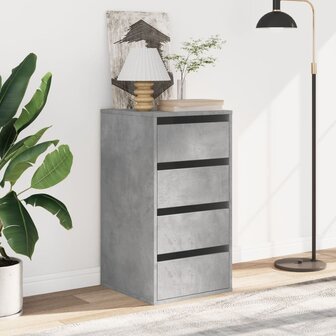 Ladekast 40x41x76 cm bewerkt hout betongrijs 3