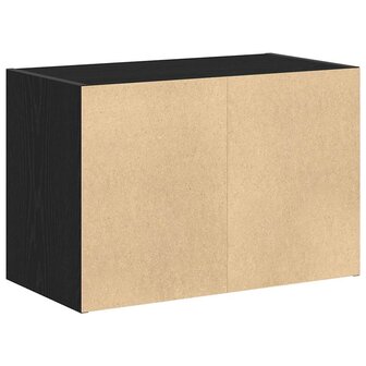 Kast met 2 lades 60x31x40 cm bewerkt hout zwart eikenkleurig 7