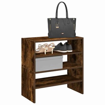 Schoenenrekken 2 st stapelbaar 60x30x30,5 cm gerookt eikenkleur 1