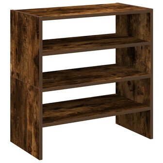 Schoenenrekken 2 st stapelbaar 60x30x30,5 cm gerookt eikenkleur 2