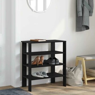 Schoenenrek 61x32x70 cm bewerkt hout zwart 1