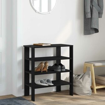 Schoenenrek 61x32x70 cm bewerkt hout zwart 3