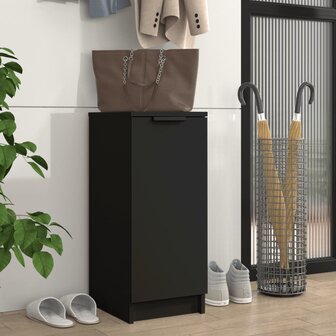 Schoenenkast 30x35x70 cm bewerkt hout zwart 1