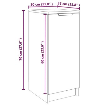 Schoenenkast 30x35x70 cm bewerkt hout gerookt eikenkleurig 9