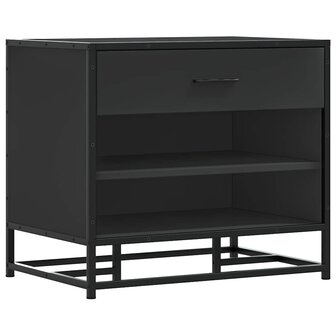 Schoenenbank 60x40x53,5 cm bewerkt hout en metaal zwart 2
