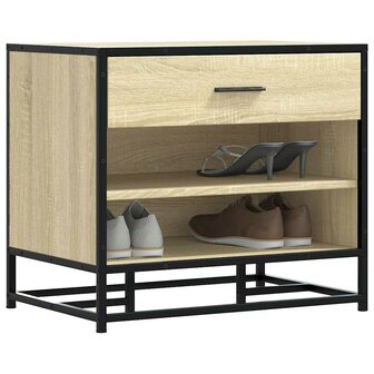 Schoenenbank 60x40x53,5 cm bewerkt hout en metaal sonoma eiken 1