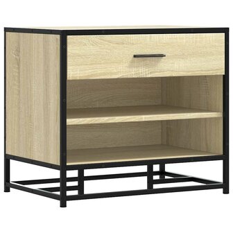 Schoenenbank 60x40x53,5 cm bewerkt hout en metaal sonoma eiken 2