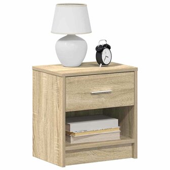 Nachtkastje met lade 39x28x41 cm sonoma eikenkleurig 1