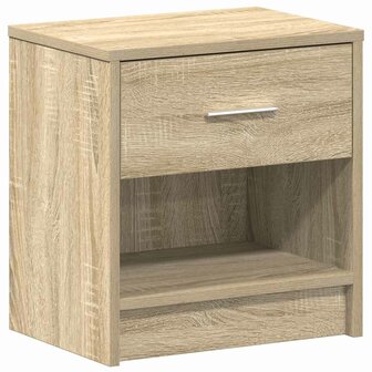 Nachtkastje met lade 39x28x41 cm sonoma eikenkleurig 2