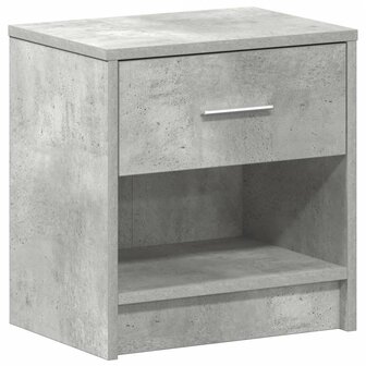 Nachtkastje met lade 39x28x41 cm betongrijs 2
