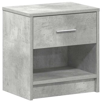 Nachtkastje met lade 39x28x41 cm betongrijs 6