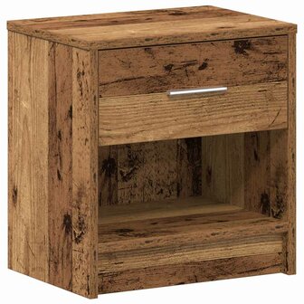 Nachtkastje met lade 39x28x41 cm oud houtkleurig 2