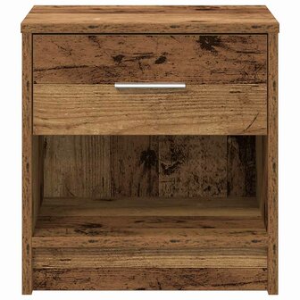 Nachtkastje met lade 39x28x41 cm oud houtkleurig 4