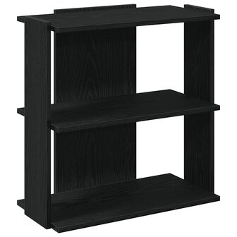 Boekenkast 3-laags 60x30x60 cm bewerkt hout zwart 2