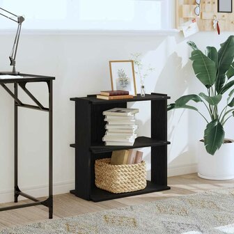 Boekenkast 3-laags 60x30x60 cm bewerkt hout zwart 3