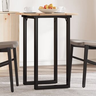 Eettafel O-frame 50x50x75 cm massief grenenhout en gietijzer 1