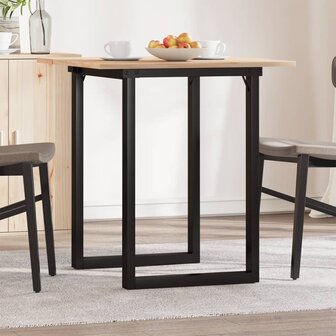 Eettafel O-frame 60x60x75 cm massief grenenhout en gietijzer 1